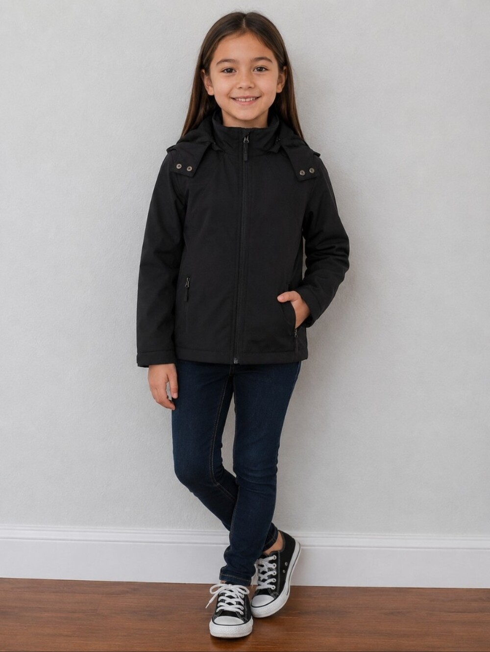 WEATHERPROOF  L 14/16 Hooded Lined  Rain Jacket